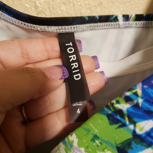 Torrid Swimsuit Tropical Corset‎ Tie Front Size 4 - Picture 10 of 11